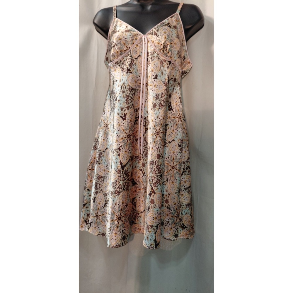 VTG Y2K Adonna Womens Slip Dress Size M Multicolor Paisley Floral Boho Artsy 90s